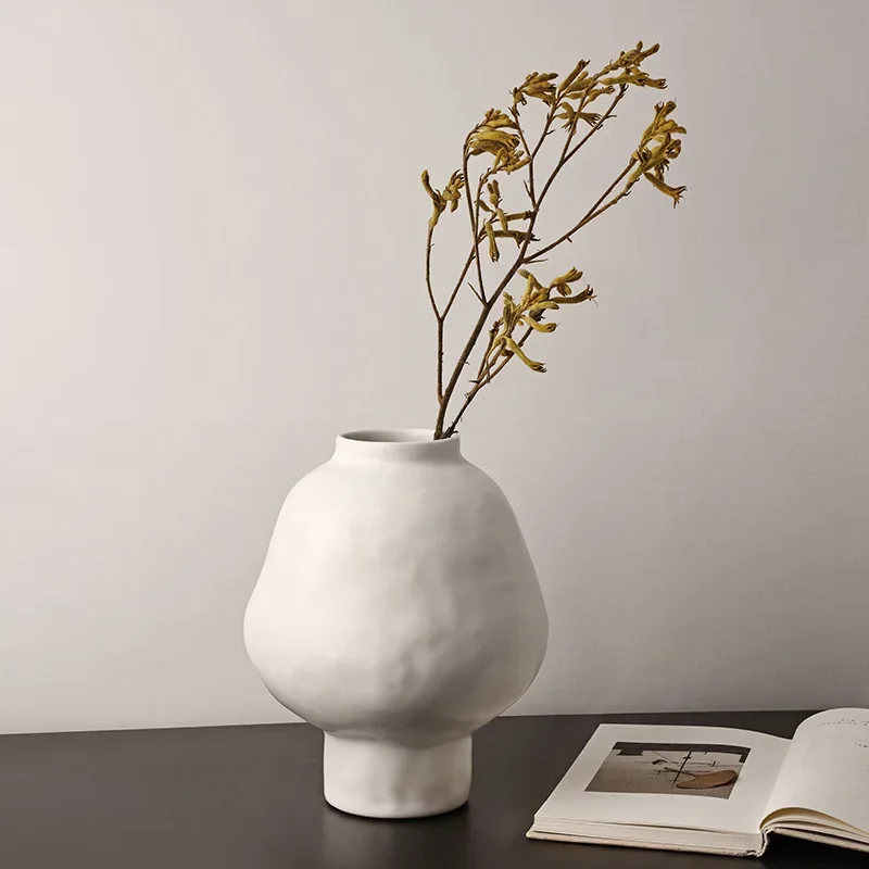 Hammer Pattern Ceramic Vase Creative Porcelain Flower Pots Desk Decoration Flower Arrangement Floral Vases Room Aesthetic Decor 3