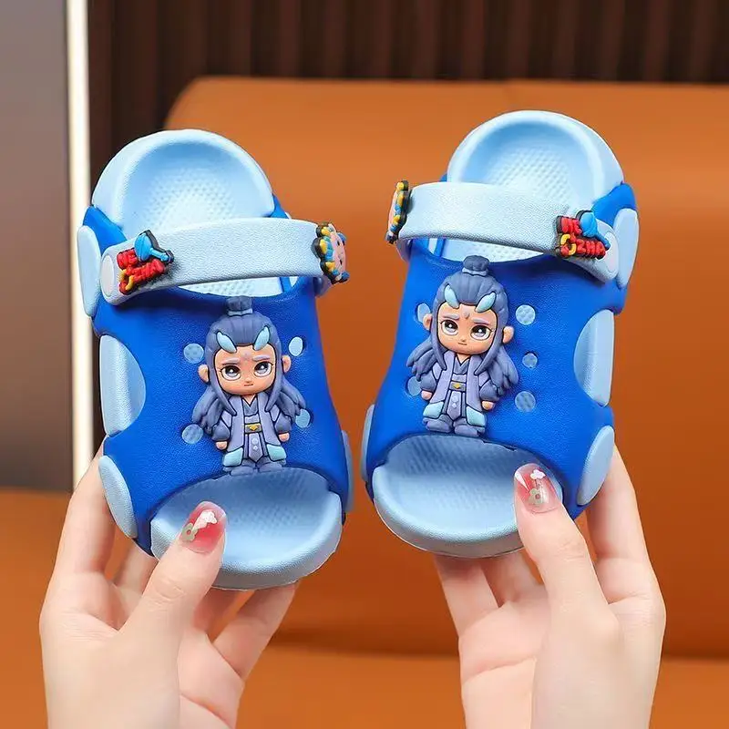 Summer Children's Slippers for Boys nezha Cartoon Baby Non-Slip Soft Bottom Indoor Bath Children Beach Sandals