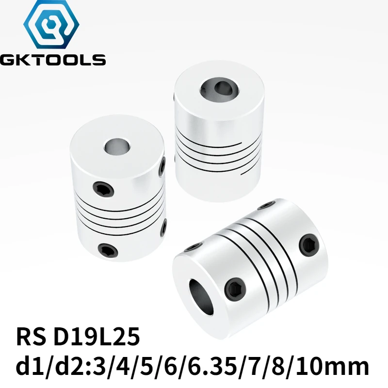 Aluminium CNC Motor Jaw Shaft Coupler 5mm To 8mm Flexible Coupling OD 19x25mm 3/4/5/6/6.35/7/8/10mm