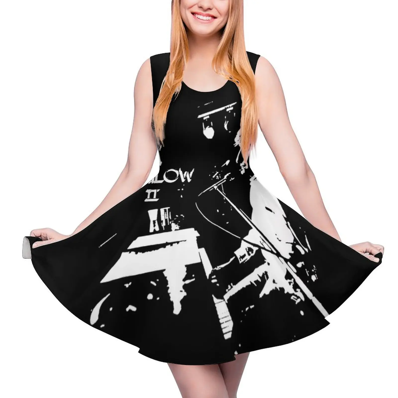 

White of Barry Mannilaw Hits Round Neck Dress Summer dresses for women summer dress daily dresses for woman 2024