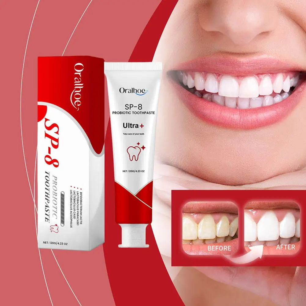Teeth Whitening Product SP-8 Probiotic Toothpaste Whitening Tooth Remove Plaque Stains Teeth Whitener Oral Hygiene Clean Fresh Breath Dental 100g/120g