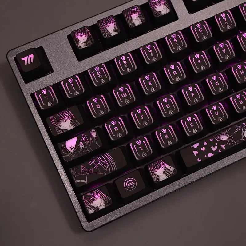 Teclado Retroiluminado para Logitech Arquivo Azul Rio Tsukatsuki G610 g Pro x Razer Blackwidow Huntsman Corsair K70 K100 Conjunto - Imagem 3