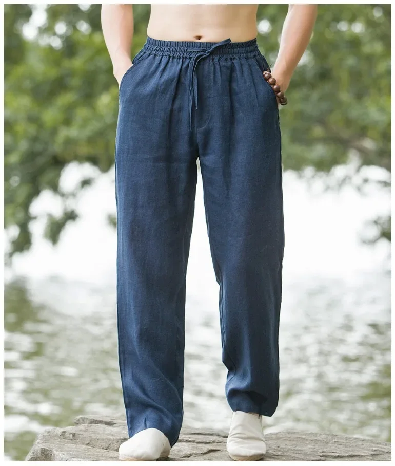 Men's Breathable Slim-Fit Cotton Linen Pants