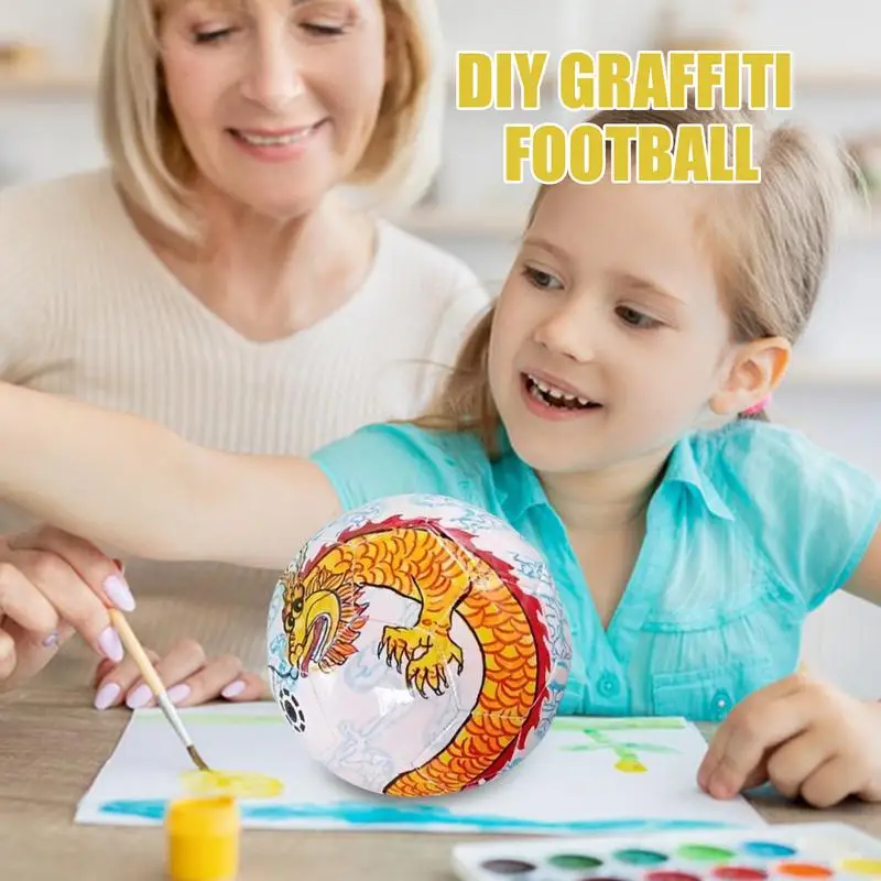 Creative DIYs Graffiti Football White Ball 18/21.5/20cm Soccer Enhance Parent-child Interaction For Kids Adult Friendship Gifts