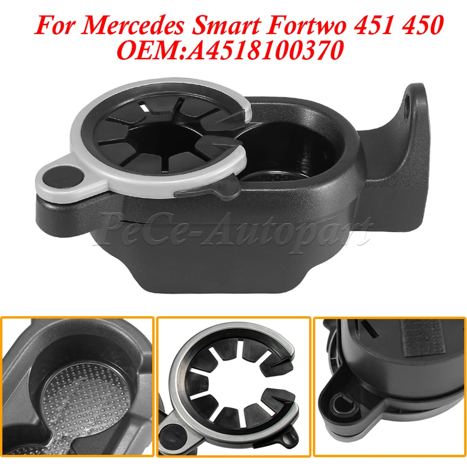 A4518100370 For Mercedes Smart Fortwo 451 450 1998-2015 Car Drinks Holder  Cup Mount Center Console Double Cup Holder - AliExpress