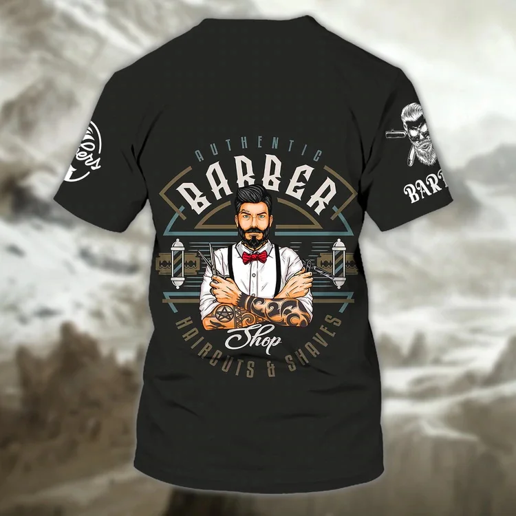 2022 sommer Mens t shirt Personalisierte Name Lustige Barber 3D alle über gedruckt Unisex T Hemd Barber Shop Geschenk Casual t-shirt DW64 – Detail 14