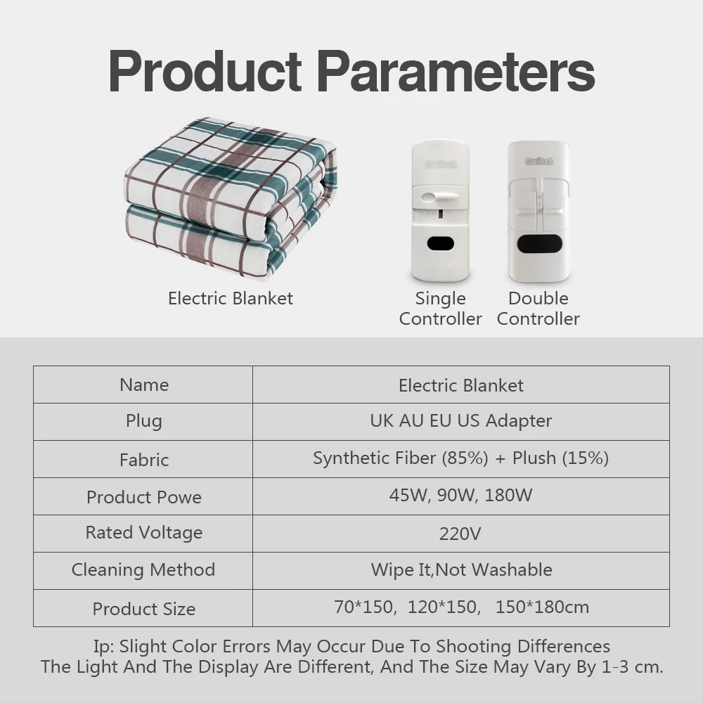 Electric Blanket 220/110V Heater Heated Single Thermal 70*150cm Electric Heating Winter Body Warmer