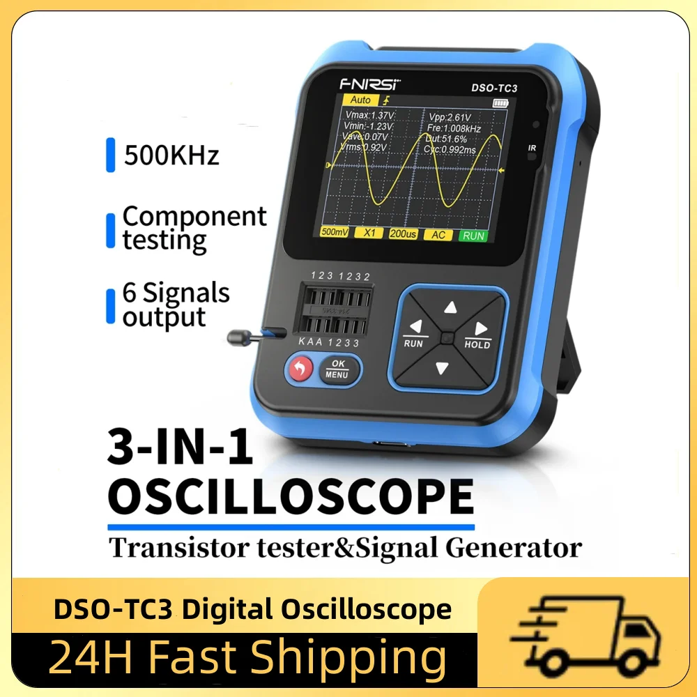 FNIRSI DSO-TC3 Digital Oscilloscope Transistor Tester Function Signal Generator Three/TwoIn One Multi-function Tester digital oscilloscope transistor tester signal generator