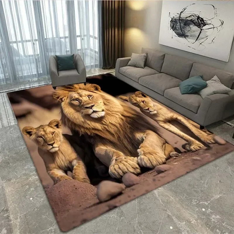 3D animal theme area rug, universal door mat decorative rug for living room bedroom sofa, children's game non-slip floor mat
