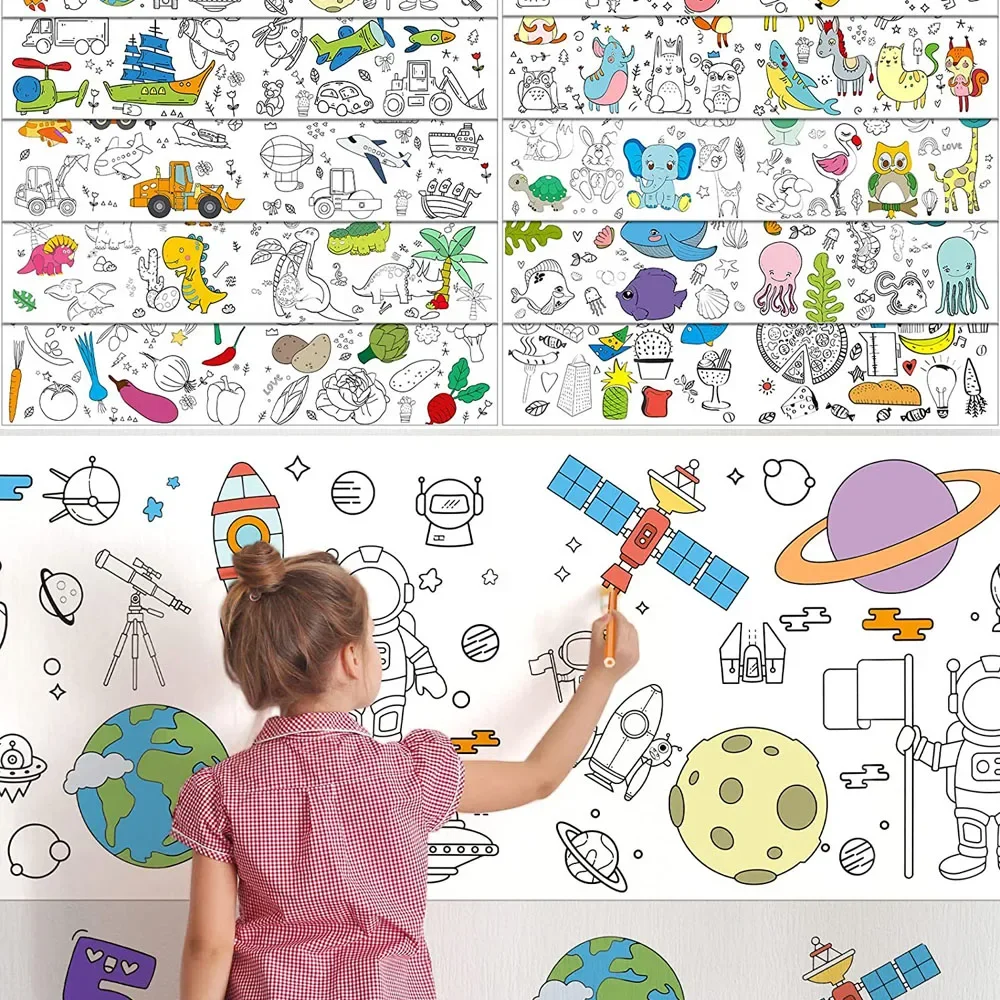 Enfants Dessin Rouleau Papier Pour Enfants Enfants Rouleau de dessin  Enfants Rouleau de dessin Papier de coloriage collant Rouleau Peinture  Dessin et