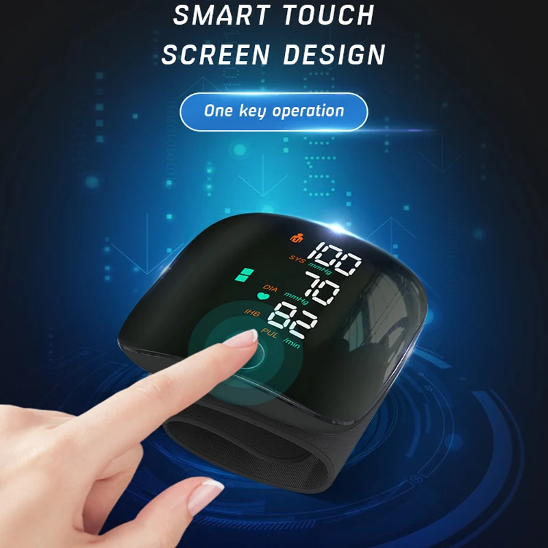 USB Rechargeable Wrist Blood Pressure Monitor English Voice Tonometer Best Automatic Digita Sphygmomanom BP