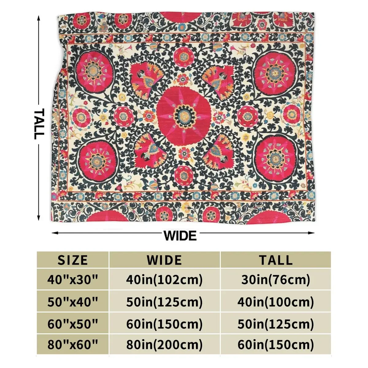 Shakhrisyabz Suzani ��� �ڼ� ����Ʈ ���, �ε巯�� ħ��, ������ ���� ���, ��ũ�� ����, ������ ���Ŀ�