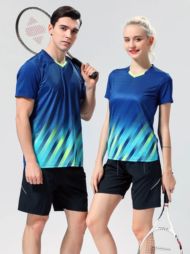 Short Sleeve Badminton T-Shirt Women Tennis Tops Quick Drying Sports Tops Couples Sports Tees Children Badminton Clothing