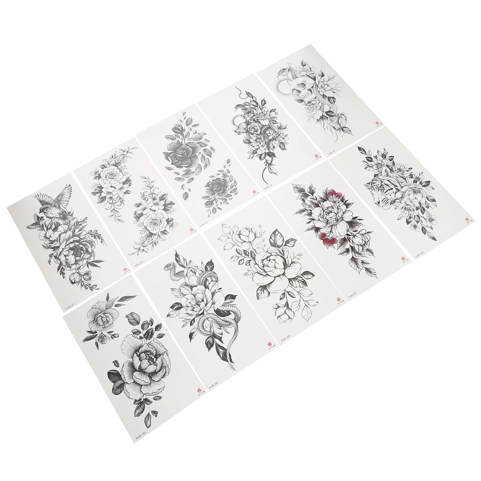 

10 Sheets Arm Tattoo Stickers Tattoos The Flowers Temporary Fake Transfer Fashion Decal