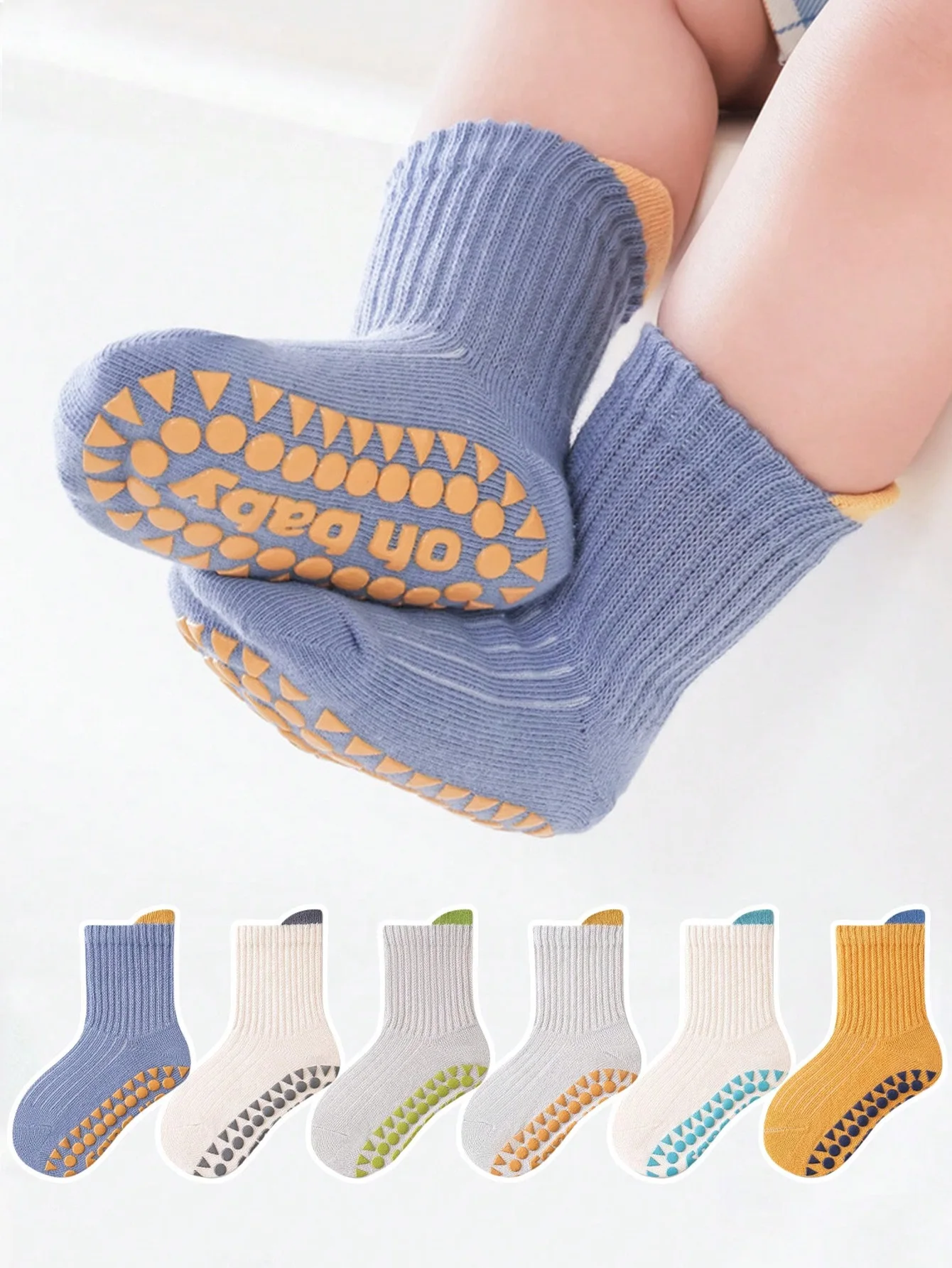 Baby Floor Socks Newborn Anti-Slip Glue All Year Round Baby Loose Mouth Boys and Kidsren's Socks 5 Pairs baby socks children socks non slip floor socks