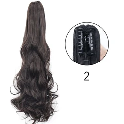 Elegant 24-Inch Heat Resistant Synthetic Claw Clip-On Ponytail Hair Extension - 24inches-60cm (W-2)