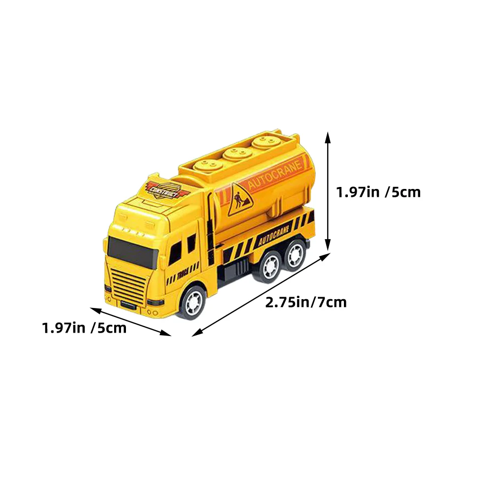 4 Pcs Pull Back Engineering Vehicle Cars Toys Small Kids Excavator Model Toddlers Construction Truck Plastic Mini Children 6