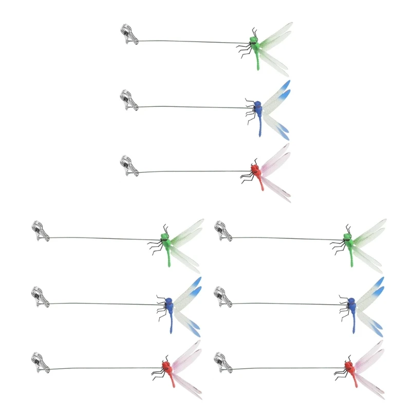 Dragonfly decoration Fake Dragonflies Clip for Outdoors 3D Dragonflies Deer and Horse Fly Natural Organic Concept 3 Pcs 6 Pcs 9 Pcs