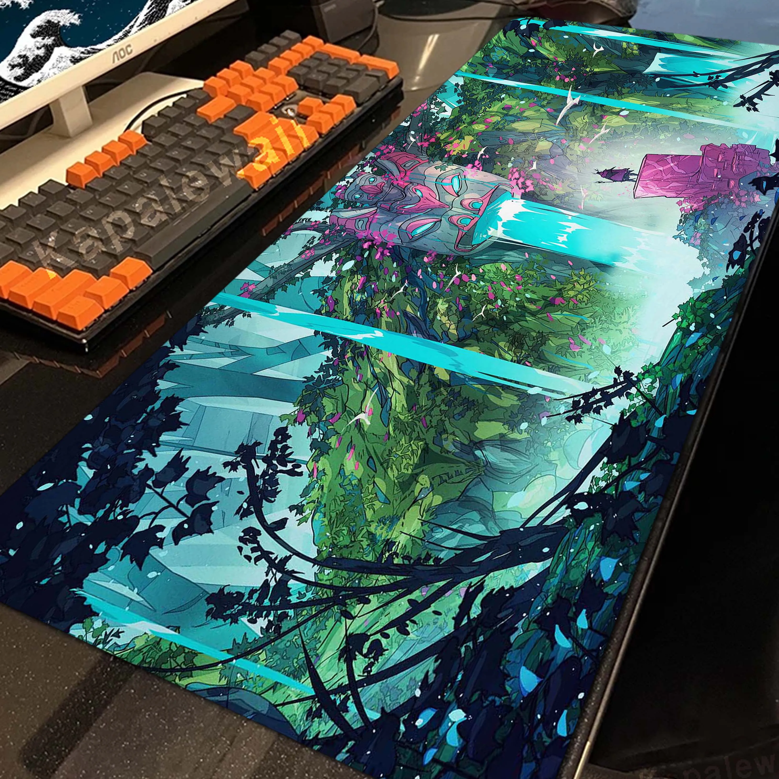 

Animated Landscapes And Ghostly Patterns Mousepad Gaming Speed Keyboard Pads Office Mouse Pad Tapis De Souris 900x400mm Game Mat