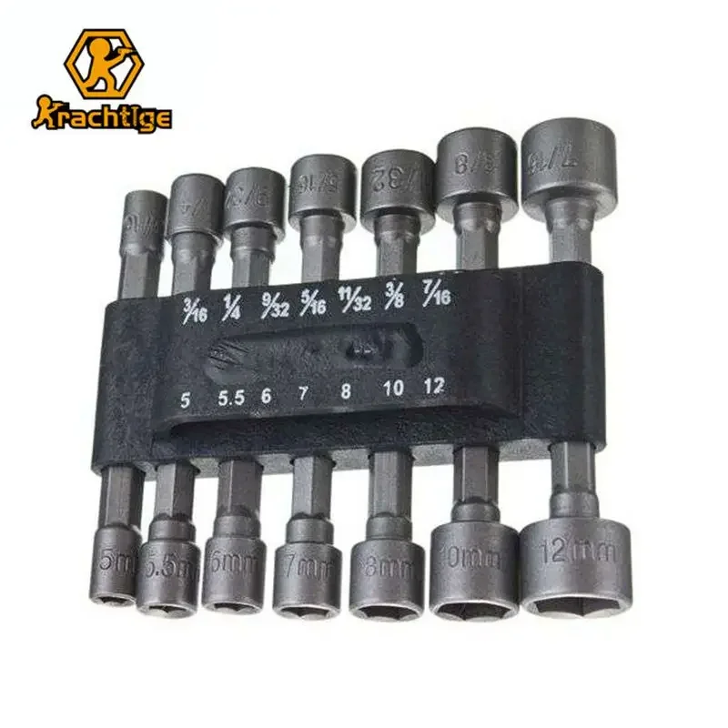 

Krachtige 14Pcs Power Nut Driver Drill Bit Set 1/4"Hex Shank Wrench Tool Set Snap Cross SAE Metric Socket Wrench Screw