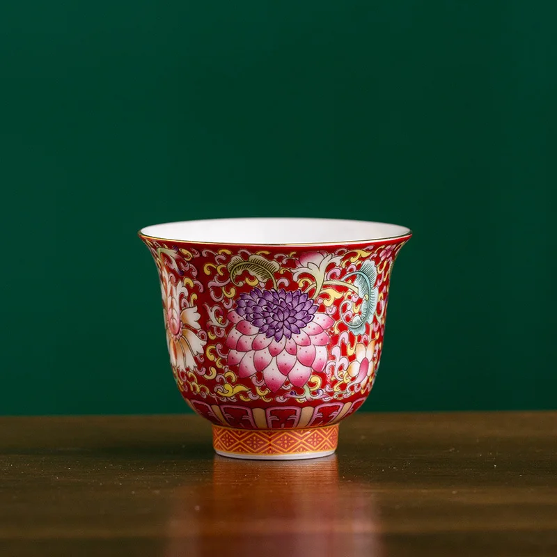 China Beautiful Unusual Vintage Aesthetic Porcelain Cup Teeware Teware Ceramic Glaze Ceremony For Puer High White Flower Mug Tea