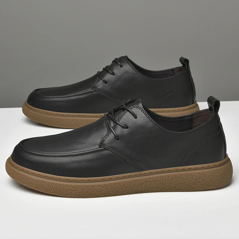 

New Mens Casual Shoes Genuine Leather Men Sneakers High Quality Male Retro Shoes Luxury Lace Up Shoes Oxfords Flats Penny Shoes