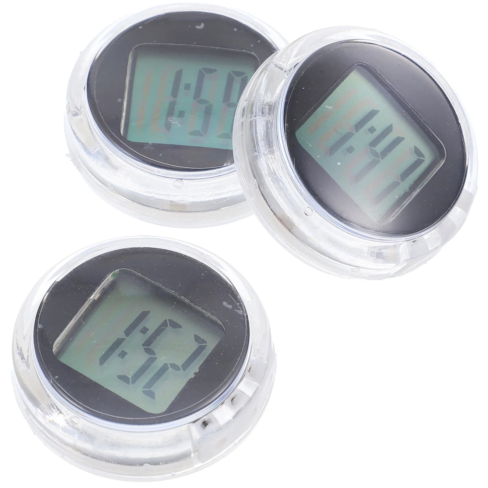 

3 Pcs Electronic Clock for Car Double Sided Tape Auto Stick Abs Plastic Material