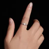 Bamoer U Bezel Moissanite Ring Round Cut 5 Stones Lab Diamond for Woman 925 Sterling Silver Original Sparkling Gift D Color VVS1 4