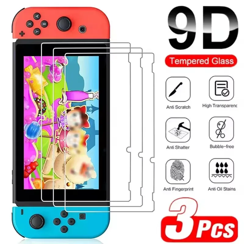 1/2/3PCS 9H Protetor de tela de vidro temperado para Switch 2 OLED/ NS Filme protetor rígido para console de jogos Switch Lite