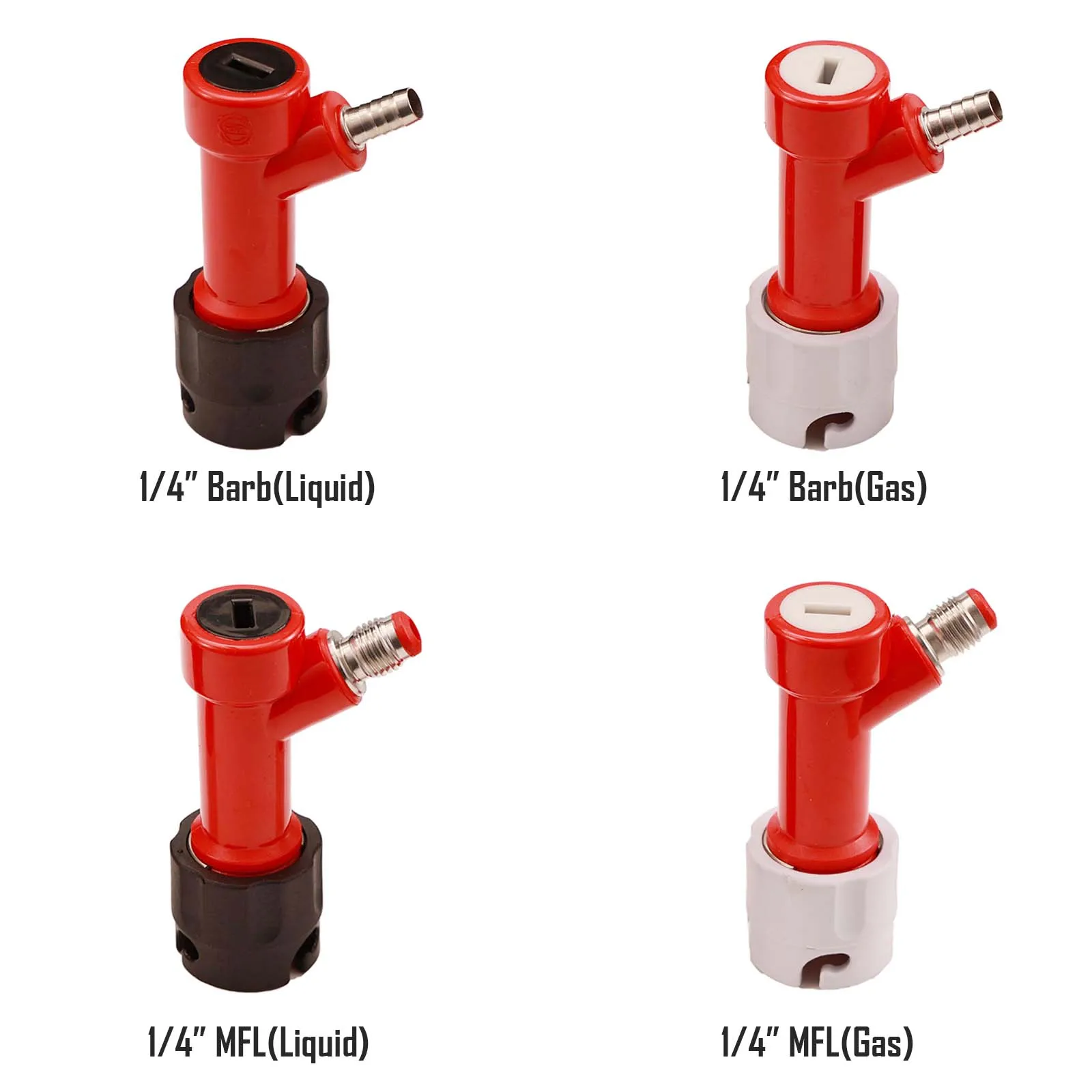 Homebrew Beer Keg Connector Dispenser Plastic Pin Lock Liquid Gas Disconnect 1/4"Barb 1/4"MFL Plastic ABS