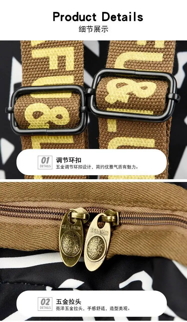 Einzelne Schulter Umhängetasche frauen Tasche Wasserdichte Oxford Rucksack Neueste Persönlichkeit Ethnischen Stil Doppel Schulter frauen Tasche – Detail 27