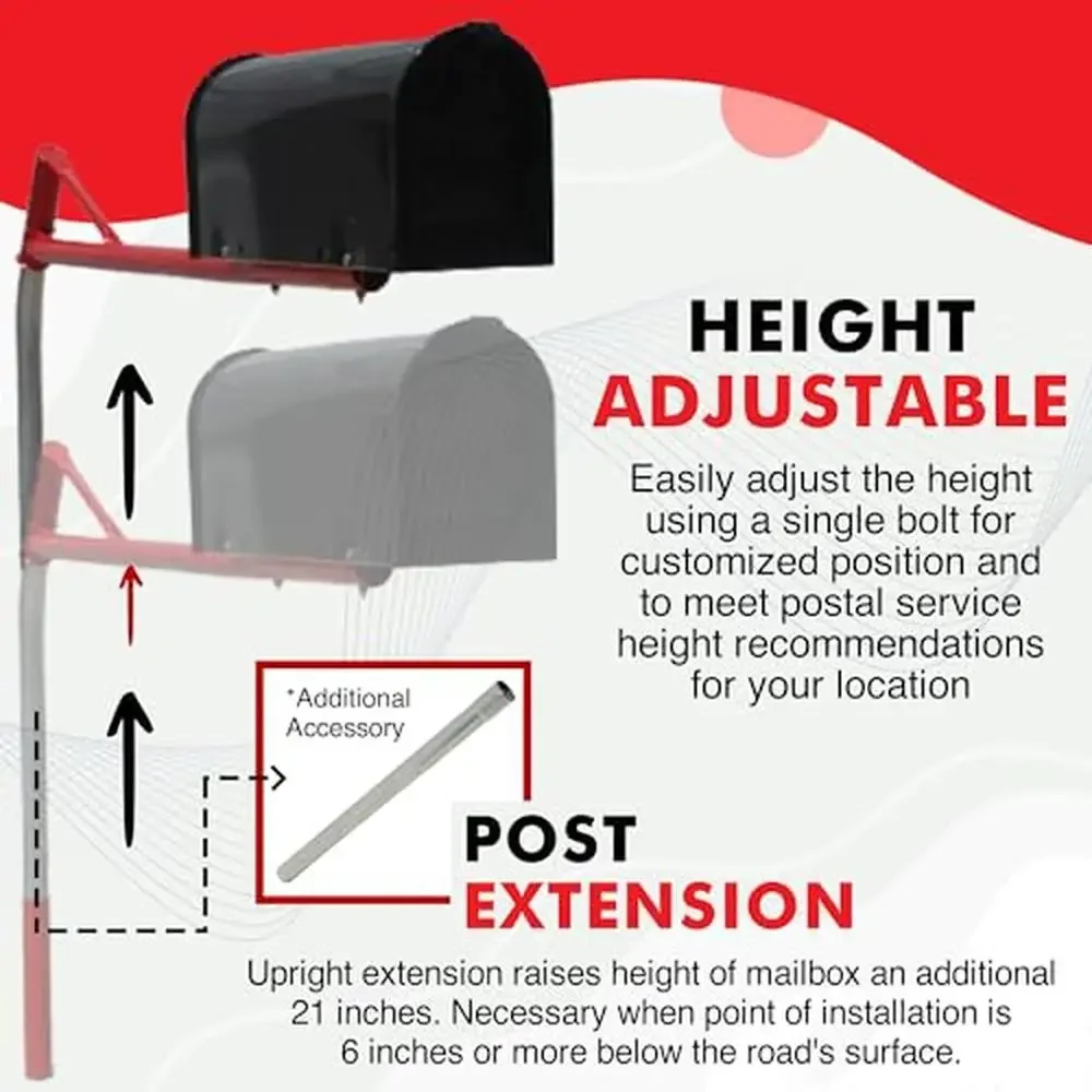 Steel SwingClear Mailbox Post Impact Resistance All-Steel Construction Powdercoat Finish USA Made
