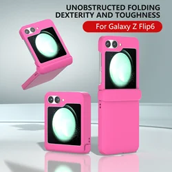 Luxurious Candy - Color Skin Feel Shockproof Case with Hinge Protection - 3 - Piece Set for Samsung Z Flip7 (Rose Red)