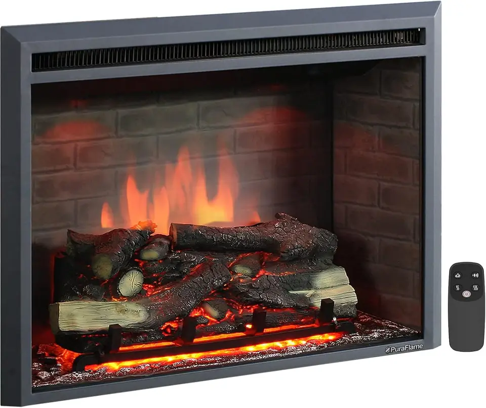 Elegant Electric Fireplace Insert with Remote Control