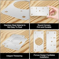 ชุดซ่อมบานพับตู้ 2-100 ชุด แผ่นซ่อมบานพับสแตนเลส พร้อมสกรูยึดสำหรับเฟอร์นิเจอร์ครัว 2