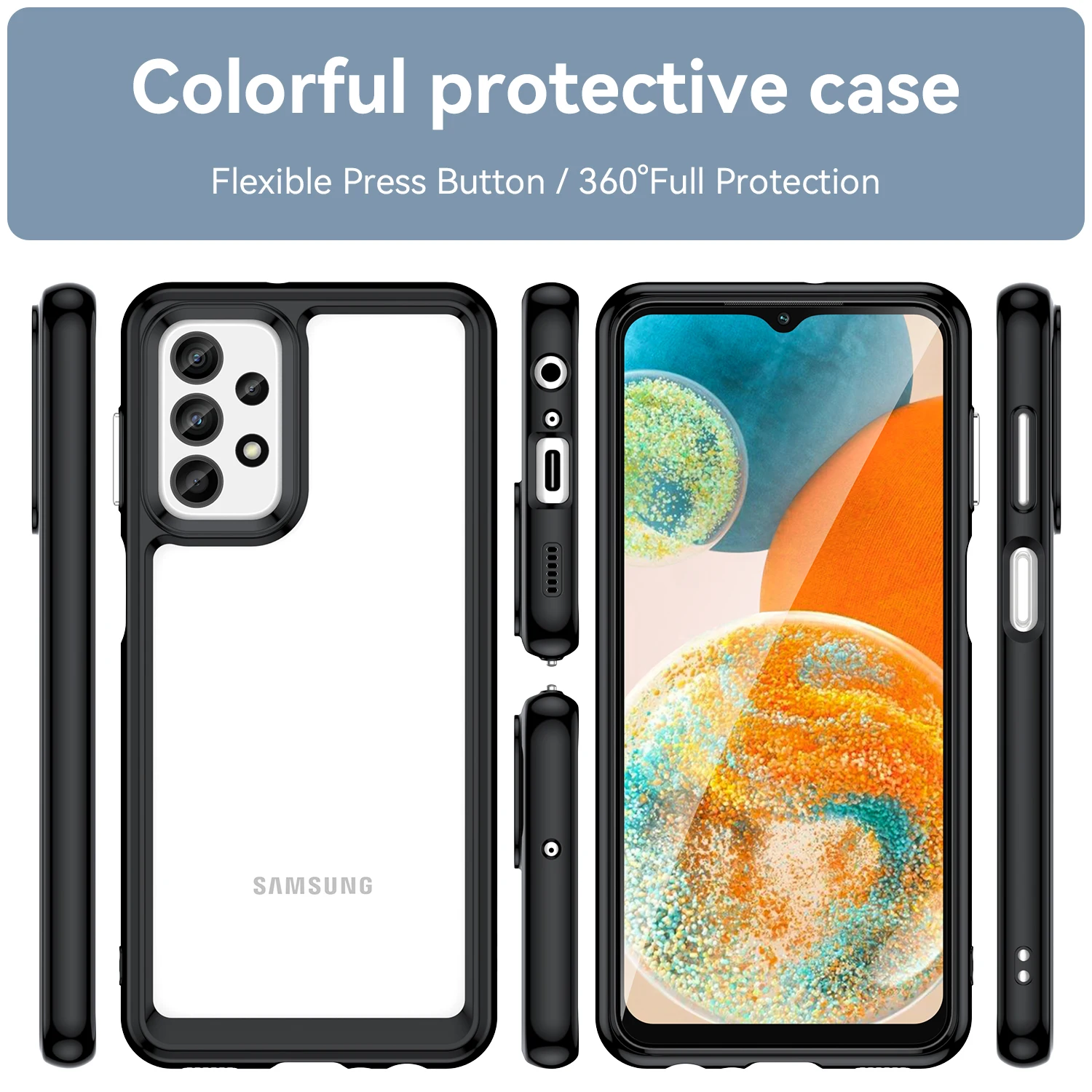 Rugged Shield Colorful Shockproof TPU Bumper Phone Case