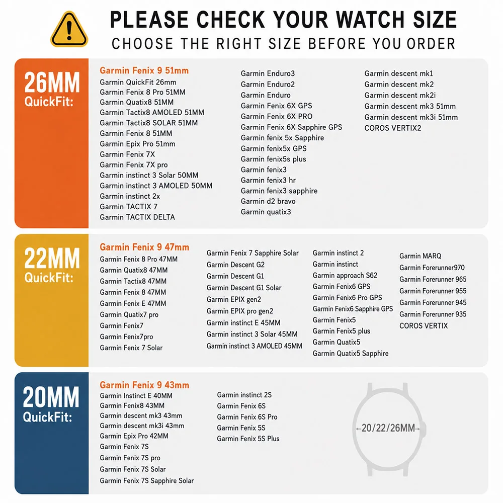 Waterproof Silicone Sport Band - Soft QuickFit Replacement Strap