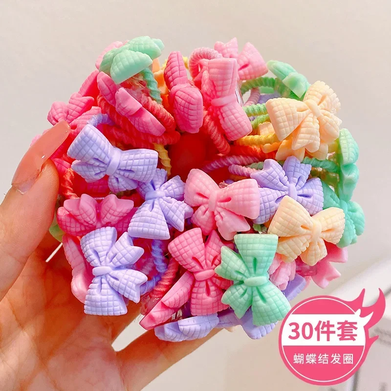 

Children's Hair Circles Gift Small Girl Cute Flowers Don't Hurt High Elastic Headband Baby Little Jiujiu Rubber Band Headwear