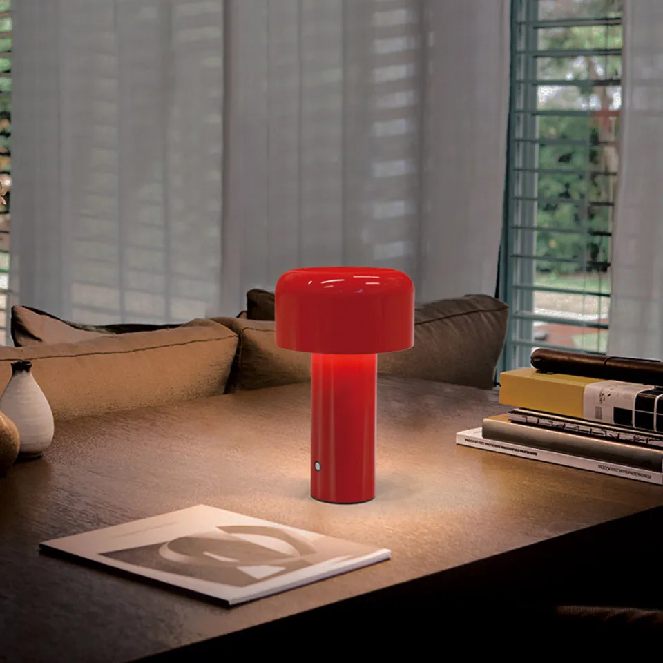 충전식 버섯 모양 테이블 램프 무선 LED 무드등 터치 디밍 침실용 탁상 램프 거실 인테리어 홈데코