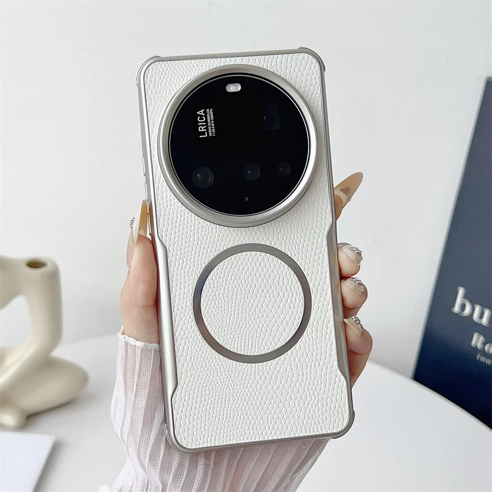 Luxury PU Magnetic Wireless Charging Protective Back Cover Case - Premium Design