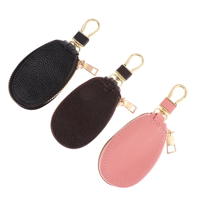 Car Key Wallets Women Couples Zipper Door Keys Storage Mini Portable Multi-function Simple Solid Protection Classic Unisex PU