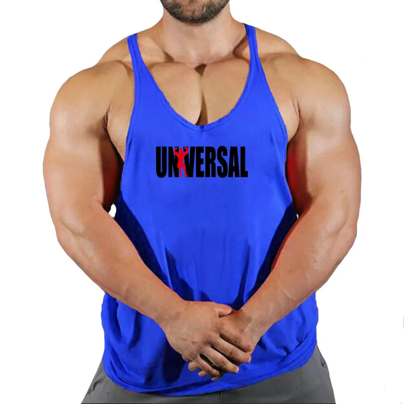 Unversal Gym Stringers Men Tank Tops Sleeveless Shirt Y back Bodybuilding and Fitness Men's Gyms Singlets Clothes Muscle Regatas