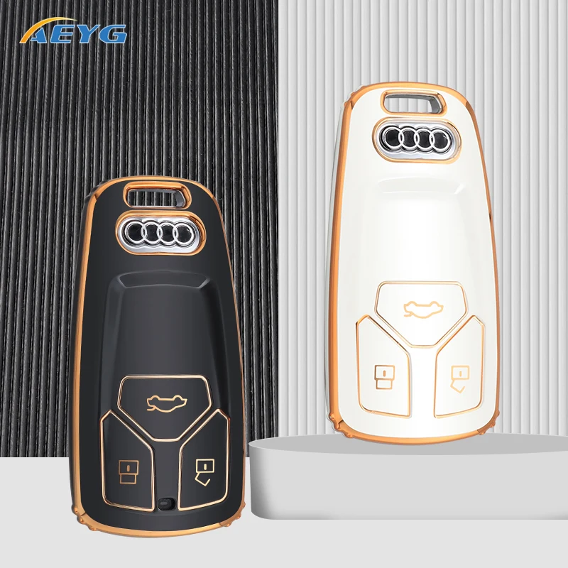

Fashion TPU Smart Car Key Case Shell Cover Fob For Audi A4 B9 A5 A6 8S 8W Q5 Q7 4M S4 S5 S7 TT TTS TFSI RS Coupe Luminous Holder