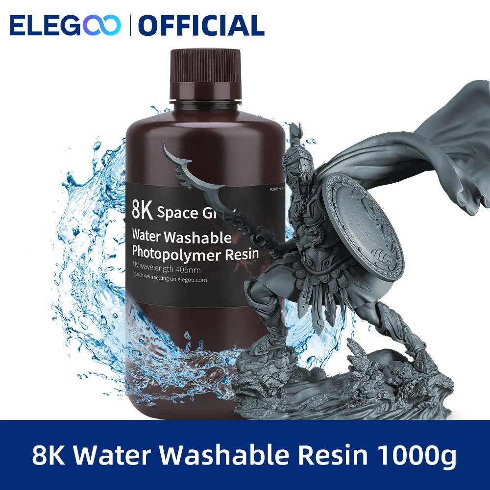 Elegoo – Résine D'imprimante 3d 8k, 405nm, Lavable À L'eau, Durcissement  Uv, Meilleure Pour Saturn 2 8k, Gris Sidéral, 1000g - Matériaux  D'impression 3d - AliExpress