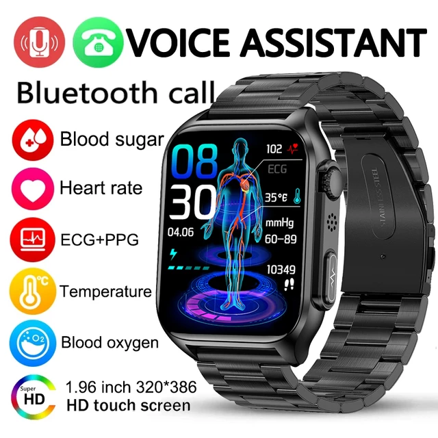 Original E400 Smart Watch ECG PPG HRV PTT Blood Sugar Blood Pressure Oxygen  Body Temperature Monitor IP68 Waterproof Smartwatch - AliExpress