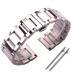 Silver Stainless Steel Quick Release Watchband Bracelet With Adjustable Clasp - 22mm (Silver Polished)
