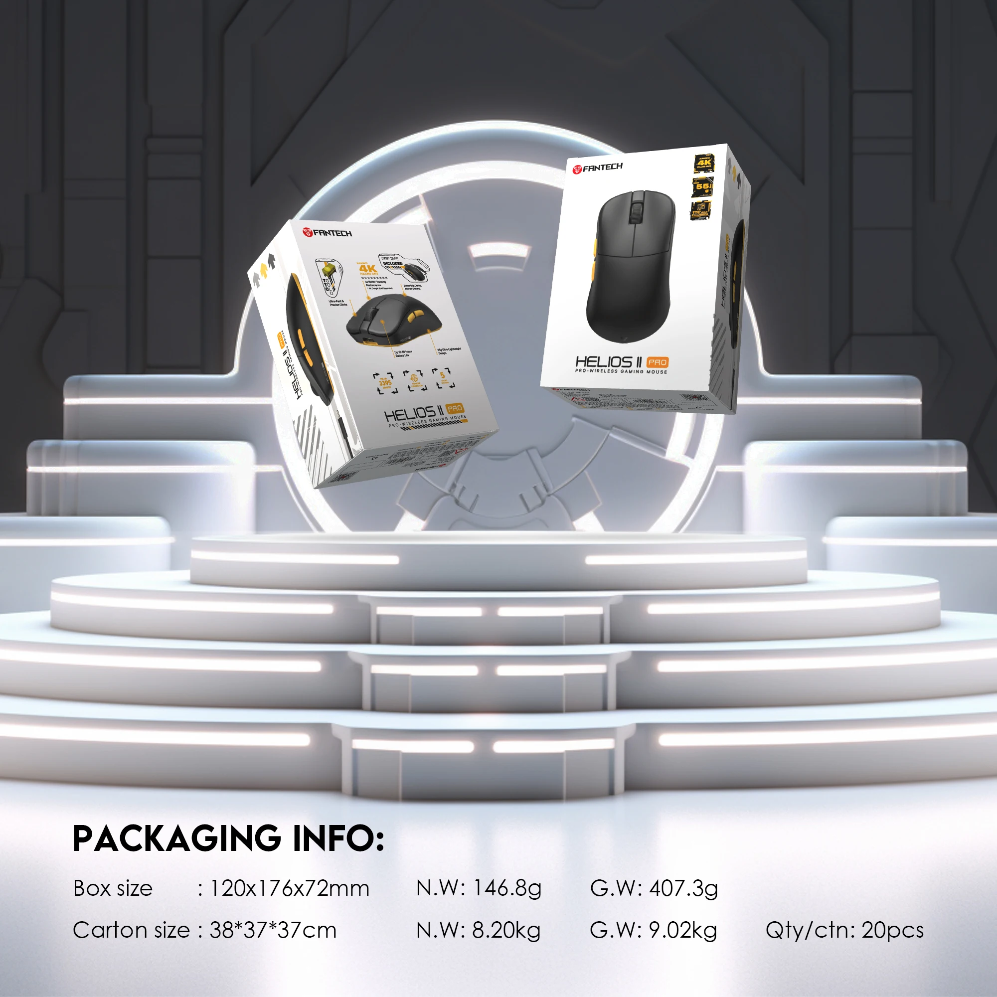 Fantech helios ii pro XD3-V3 4k e-sport gaming maus pixart3395 