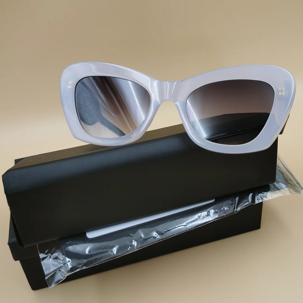 

2024 New Trendy Fashion Women's Sunglasses Luxury Elegant Cat-eye Vintage Acetate Eyeglasses Designer for Female UV400 Glasses