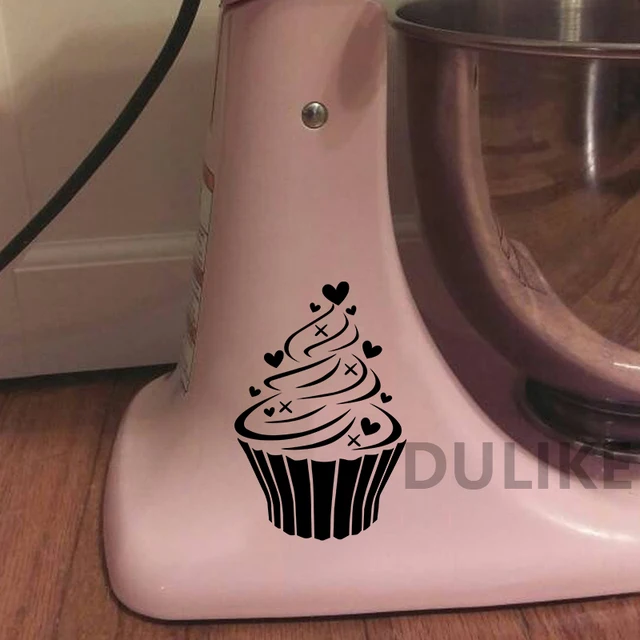 VINYL STICKER For For KitchenAid Mixer Decoration Live Laugh Love Bake  Decals Cupcake Hearts Love Stickers