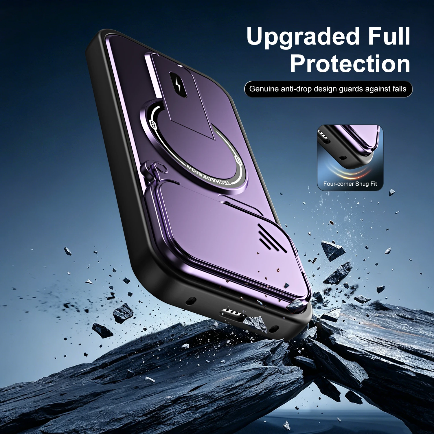 MagSafe Compatible Shockproof Lens Protection Bracket Holder Case